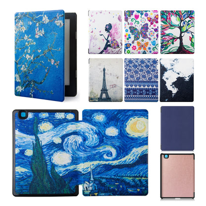 Leather Case for KOBO AURA  H2O EDITION 2 6.8 Inch eReader Funda Capa Slim Folio Magnetic Auto Wake Sleep Ebook Print Book Cover