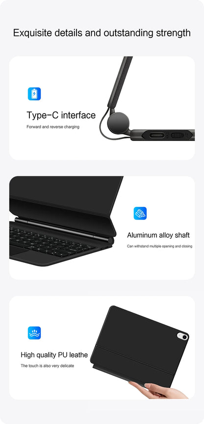 Keyboard Case For iPad A16 11 inch 2025 11th 10th generation Magic Smart Cover Folio Magnetic A3354 A3355 Multi-touch Backlight