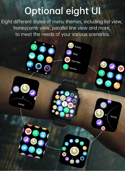 LAXASFIT Smart Watch Bluetooth Talk Smartwatch Message Alert Heart Rate Monitor Sports Watch for Android IOS Men Women