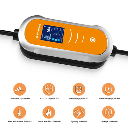 Type 2 Portable EV Charger Appointment time 11KW 16A 3 Phase EVSE Charging Box Cable CEE Plug for Electric Vehicle Car