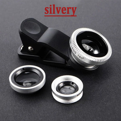1 Set 3In1 Mobile Phone Fish Eye+Wide Angle+Macro Lightweight Camera Lens For Universal Cell Phone