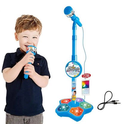 Kids Microphone with Stand Karaoke Song Music Instrument Toys Brain-Training Educational Toy Birthday Gift for Girl Boy