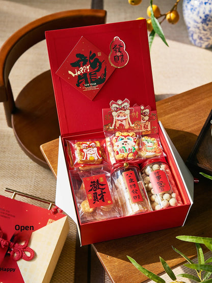 2026  Year New Year Transparent Candy Box Baking Caramel Candy Nougat Snowflake Biscuit Cookie Emp Paaging Box
