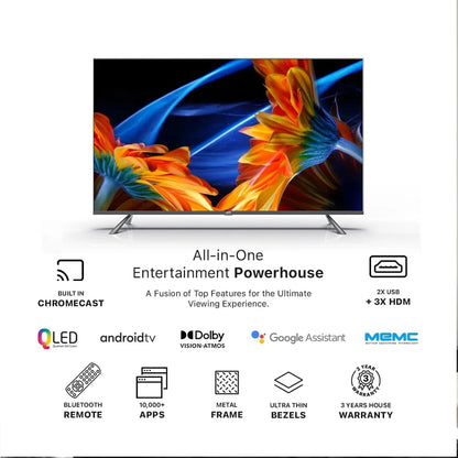 50 55 65 75 85 100 110 120 Inch 4K UHD Smart TV Frameless Android TV with WiFi for Gaming Streaming Home Cinema Television Pro