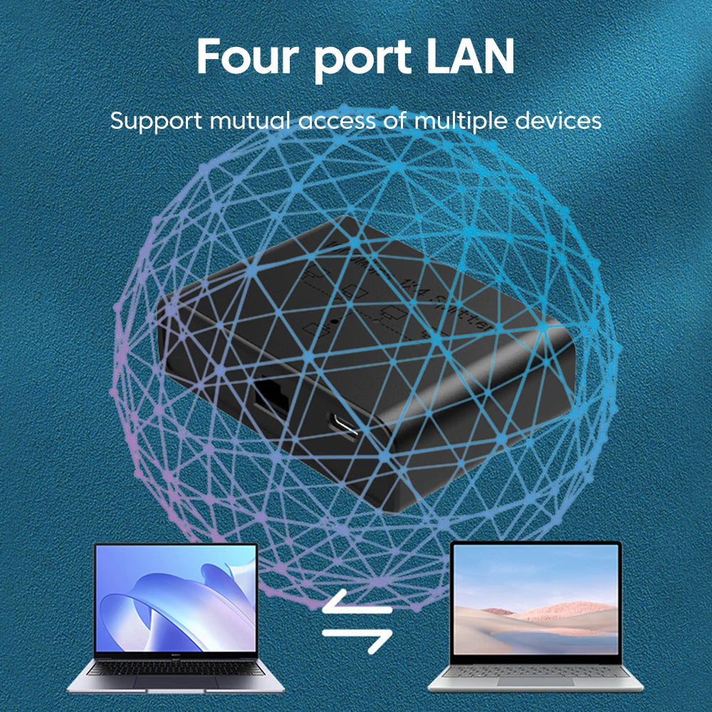 100/1000Mbps Gigabit Ethernet High Performance Smart Switch 5 Ports Network Connector For USB Cable RJ45 Splitter Adapter Office