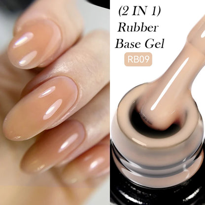 LILYCUTE Nude Crystal Rubber Base Gel Nail Polish Natural Color Semi Permanent UV Gel Soak Off Self Leveling Nail Gel Varnishes