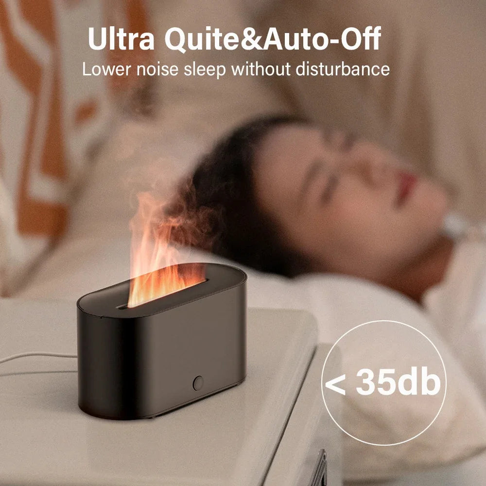 Humidifier Flame Aromatherapy Diffuser Can Add Essential Oils 7 Colour Flame Diffuser Timing USB Desktop Air Humidifier for Home