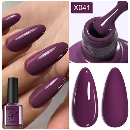 LILYCUTE 7ml Brown Red Purple Nail Gel Polish Coffee Color Series Semi Permanent UV Gel Soak off Nail Gel Varnishes For Nail Art