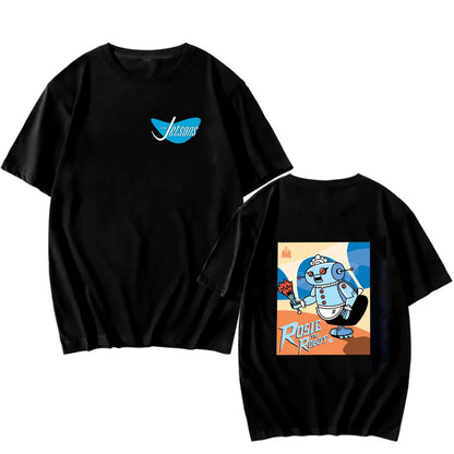 The Jetsons Printed T-shirt Tops Cartoon The Jetsons Letter Clothes Rosie The Robot Graphic T-shirts Breathable Camisetas