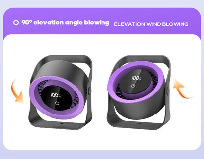 4000mAh Outdoor Desktop Fan Angle Adjustable 100 Speeds Wall Mount Portable Fan With Remote Control and Touch Screen Cooling Fan