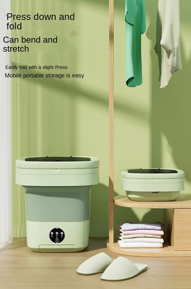 6L/11L Portable Folding Washing Machine Big Capacity With Spin Dryer Bucket for Clothes Travel Home Underwear Socks Mini Washer