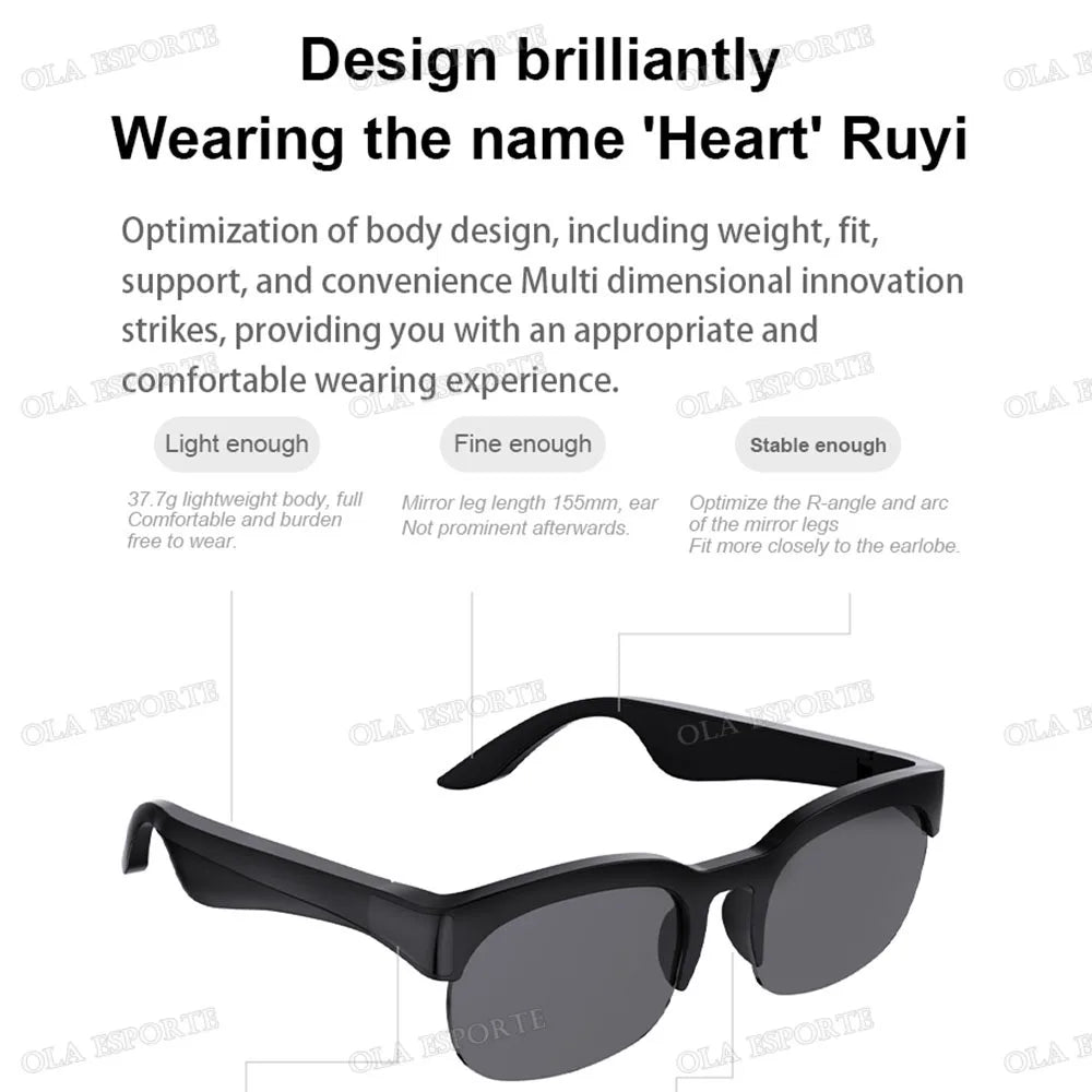 New Camera Control Smart Glasses 2025 Music Sunglasses Headphones Wireless Bluetooth Call Headset HIFI Audio glasses For Android