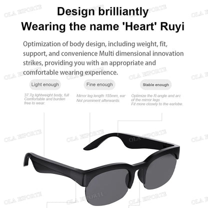 New Camera Control Smart Glasses 2025 Music Sunglasses Headphones Wireless Bluetooth Call Headset HIFI Audio glasses For Android