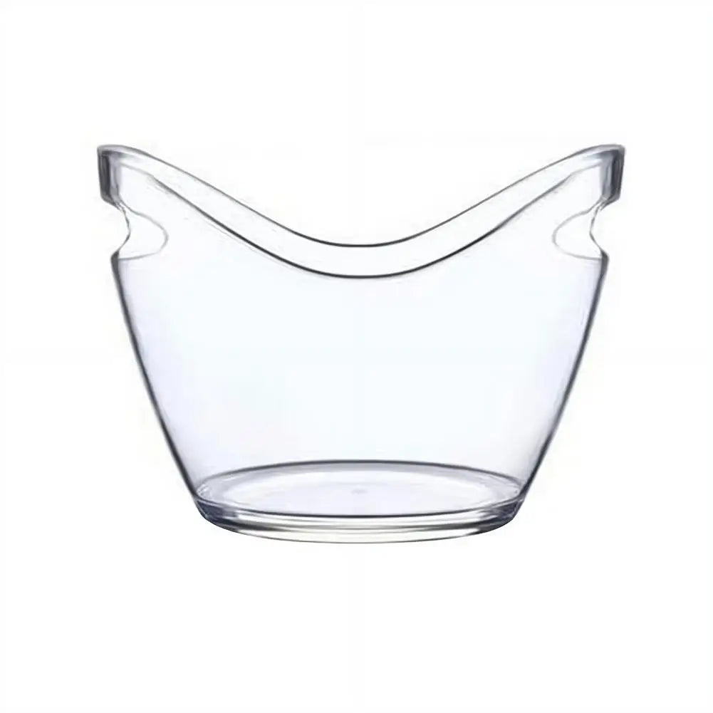 Large Capacity Ice Bucket Transparent Plastic Champagne Wine Bucket With Handle Portable Beer Ice Tub For KTV Bar Party Supply