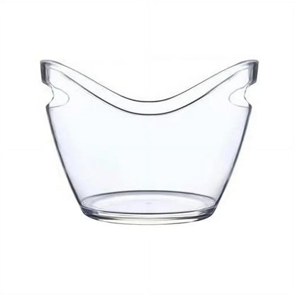 Large Capacity Ice Bucket Transparent Plastic Champagne Wine Bucket With Handle Portable Beer Ice Tub For KTV Bar Party Supply