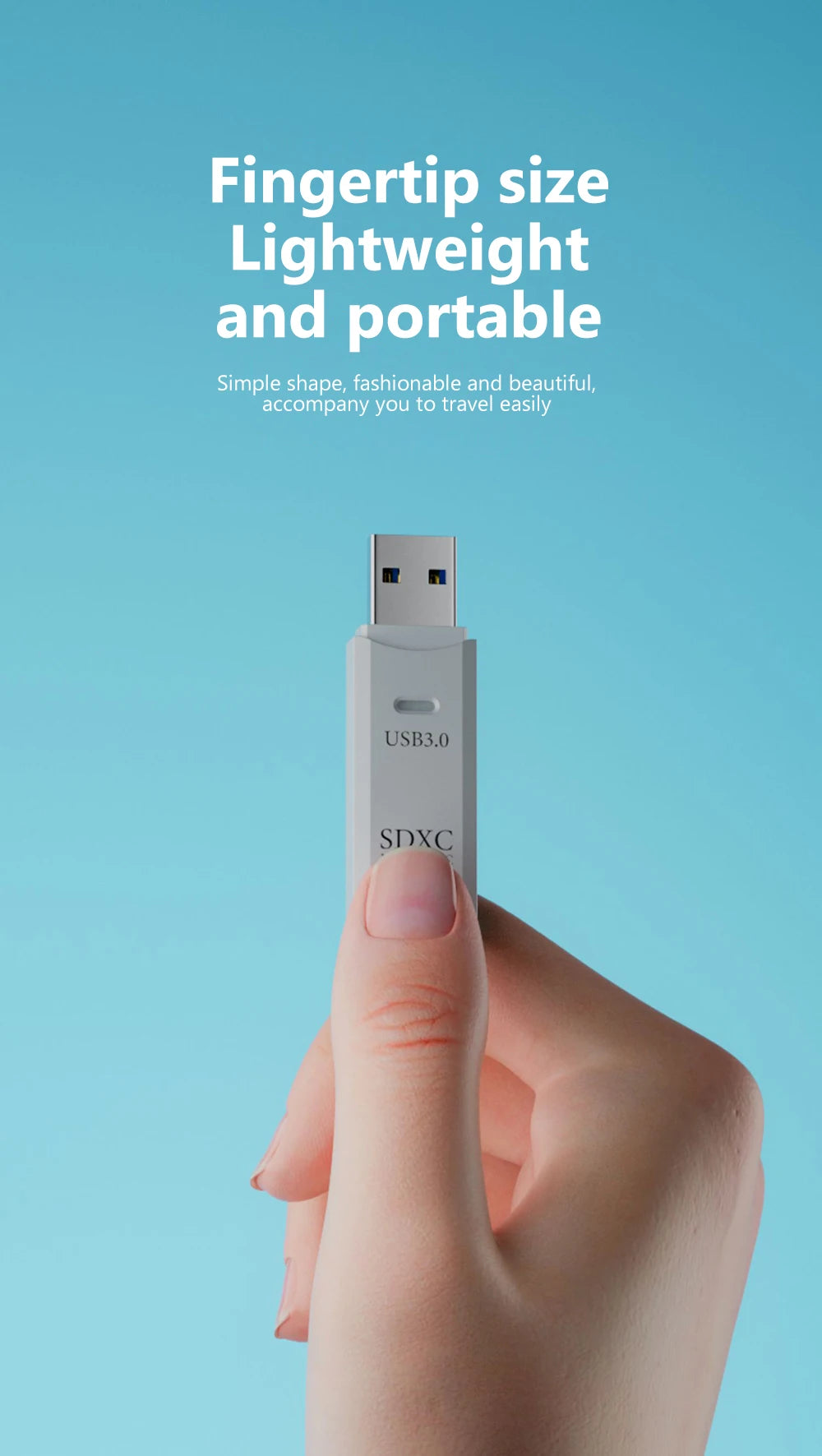 2 In 1 High Speed USB 3.0 2.0 Micro SD TF Card Reader Adapter Data Transmission up to 5Gbps Compatibility Multiple for PC Laptop