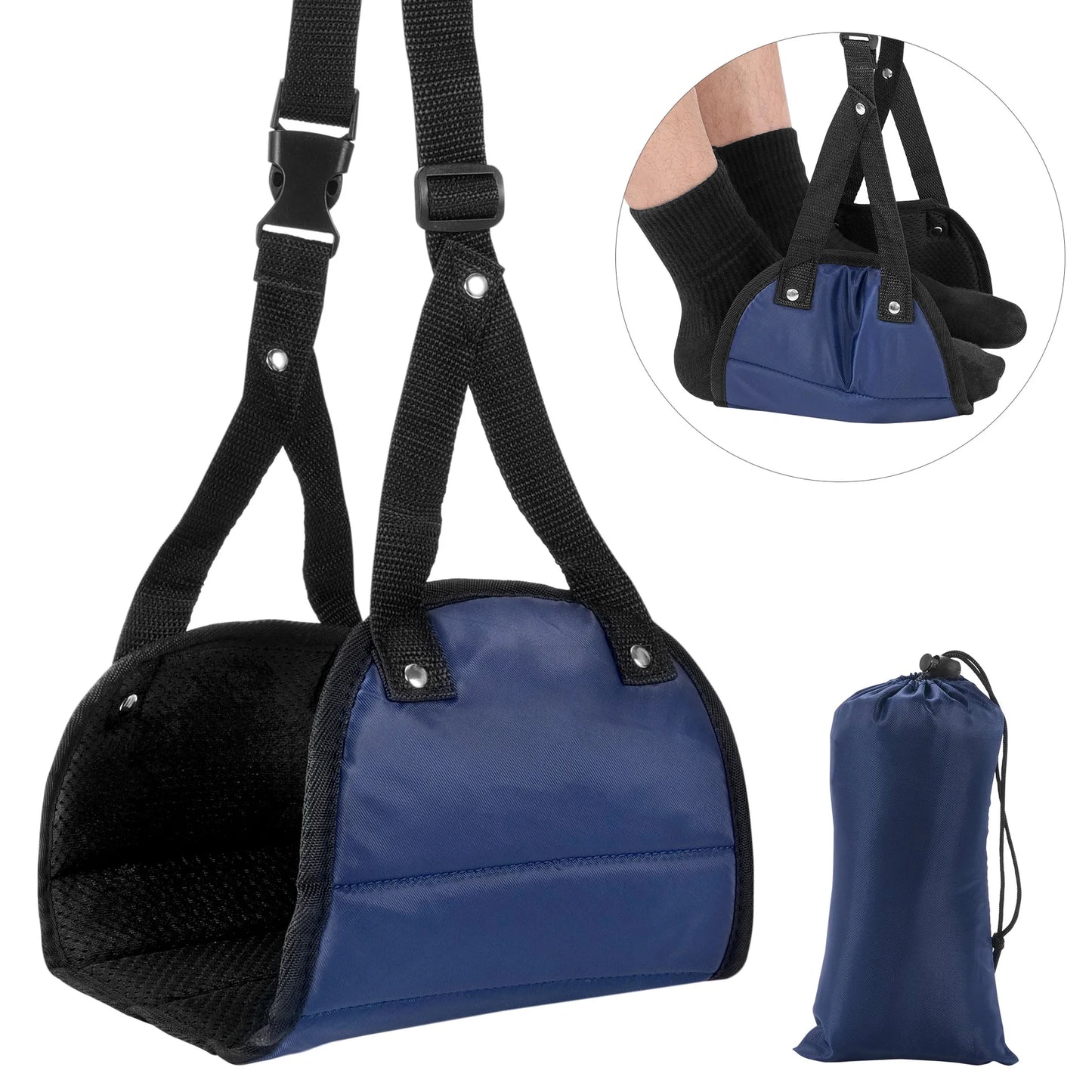 1Pcs Hot-Selling Portable Lazy Man Travel Footrest Adjustable Strap Foot Hammock Flight Bus Office Carry-on Feet Mat Accessories