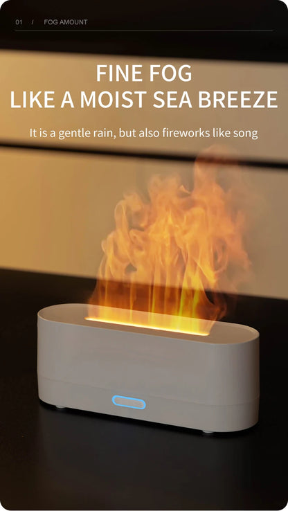 160ml Flame Diffuser Humidifier 7 Colors Light Changing Essential Oil Diffusers Aromatherapy Diffusers for Home Office Bedroom