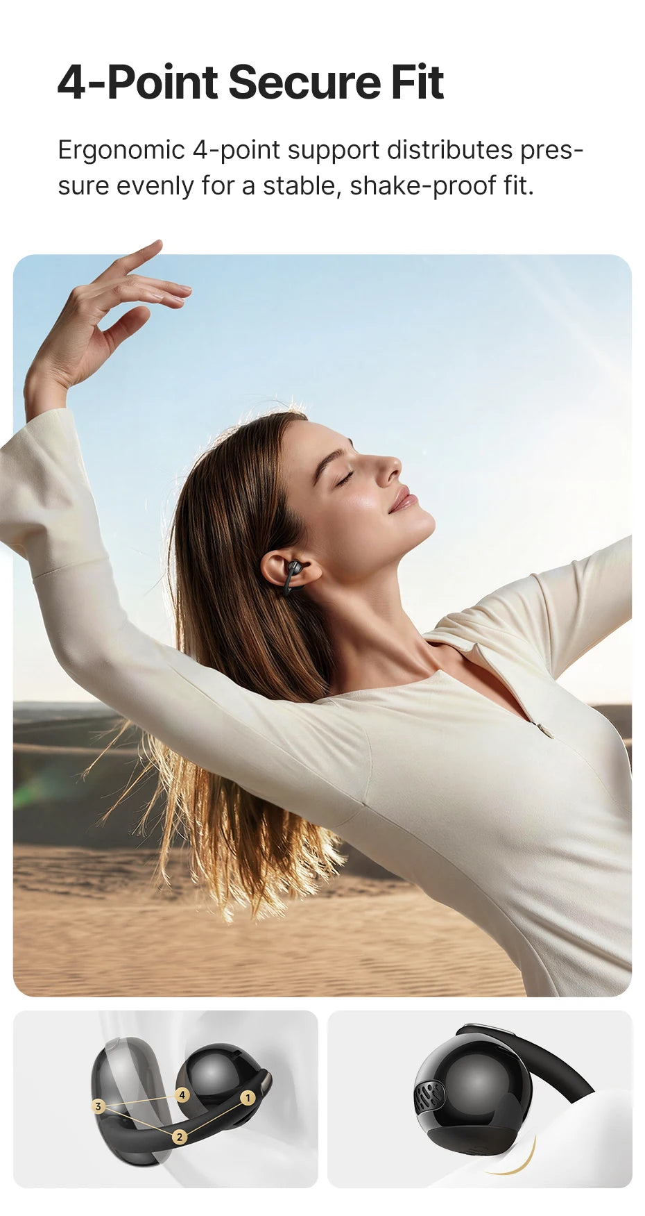 Baseus Bowie MC2 AIR Clip-on TWS Earbuds Ear Clips Wireless Earphones Bluetooth 6.0   Open earrings 4 Mic ENC Sports Headphone