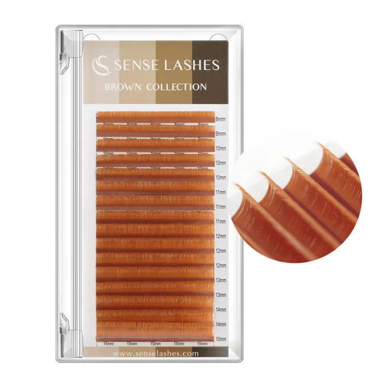 SENSE LASHES Colorful Individual Lashes 0.03/0.05/0.07 Mix 8-15mm Matte Brown Lashes Faux Cils extensiones de pestañas