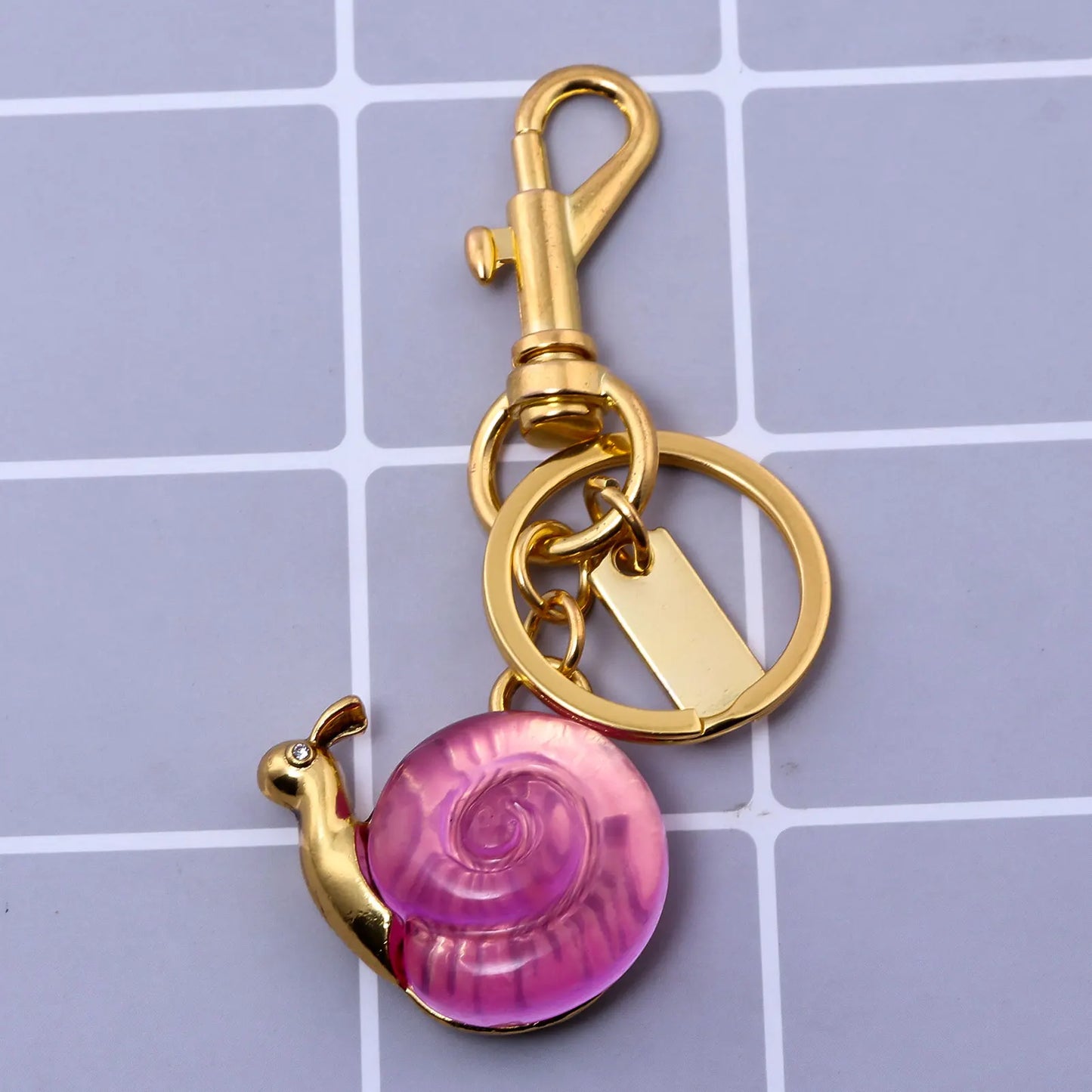 Pink Small Snail Bag Pendant Keychain Creative Cute Animal Charms Fashion Accessory for Women School Students Mother's Day Gift