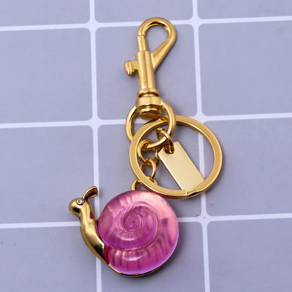 Pink Small Snail Bag Pendant Keychain Creative Cute Animal Charms Fashion Accessory for Women School Students Mother's Day Gift