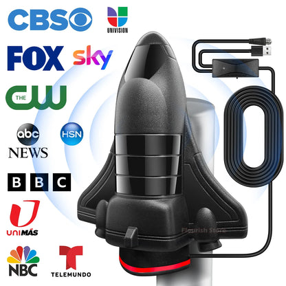TV Antenna Indoor for Local Channels,1200 Miles Long Range TV Antenna for Smart TV and All Older TV's Supports 4K 8K HD VHF UHF
