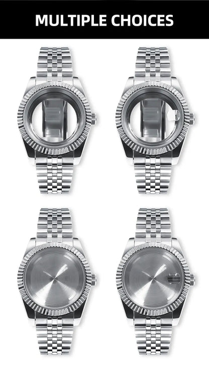 Neiton 36mm/40mm Sapphire Glass For Men Watch Case Fit NH36 NH34 NH35Movement FashionWaterproof Jubilee Stainless Steel