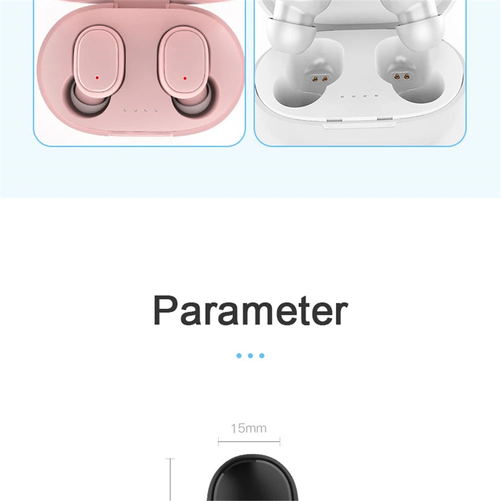 A6S Wireless Bluetooth Earphones - Sport Touch Control Headset With LED Display Stereo Sound For Xiaomi Huawei