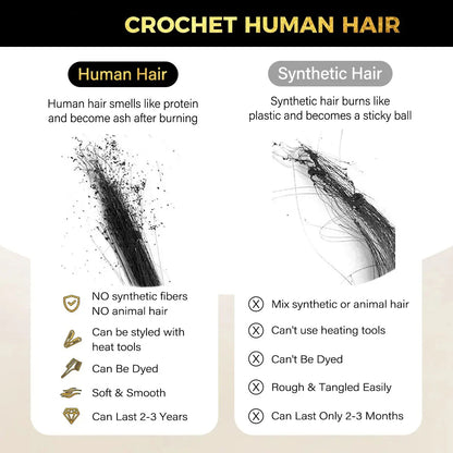 Burmese Curly Crochet Human Hair Pre Looped Deep Wave Human Hair Crochet Miracle Knots Feathered Human Crochet Hair Extensions