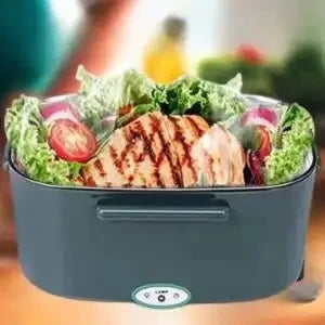 HOMEFISH 1.5L Electric Lunch Box  60W Speed Heating Car Or AC Heating Travel Office Home Use Gift Knife And Insulated Handbag