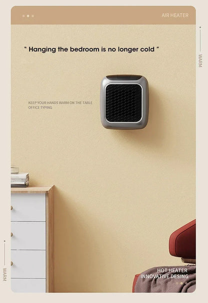 800W Portable Electric Heater EU Small Bathroom Fast Heating Fans Bedroom Heater Home Use Warming Device with Remote Control