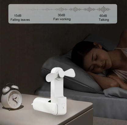 Mini Portable Handheld Fan 2000mAh USB Rechargeable Folding Small Pocket Fan with Handy Power Bank Foldable Hand Fan for Outdoor