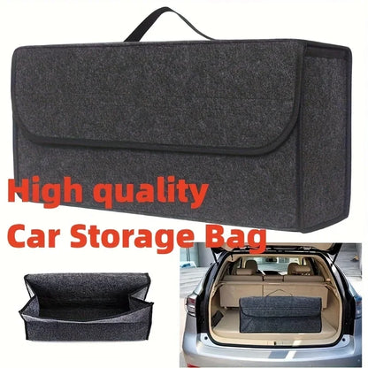1-Pack Car Trunk Organizer: Foldable, ergonomic handle, for SUVs/sedans/trucks, durable fabric