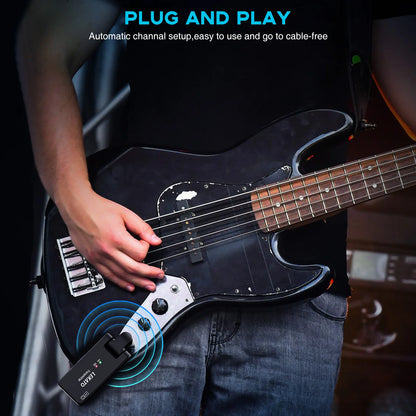 LEKATO Wireless Guitar System Guitar Wireless Transmitter Receiver 2.4Ghz Rechargeable Wireless Audio System (WS-100)