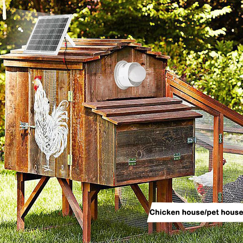 Solar 12V Exhaust Fan Air Blower High Speed Ventilator Energy-saving Anti-Mosquito Design Kitchen Bathroom Chicken/Duck Coop