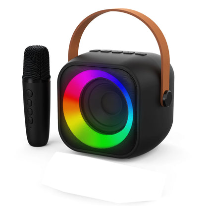 Haomuren Portable Karaoke Machine with Wireless 1 or 2 Microphone Mini Bluetooth Speaker for Children Singing Family Party Gift