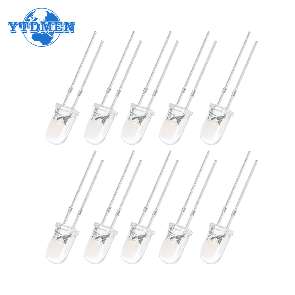 50pcs 100pcs Transparent LED Diode 5MM Super Bright White Orange Red Yellow Blue Green Light LED Bulbs Emitting Diodes Kit
