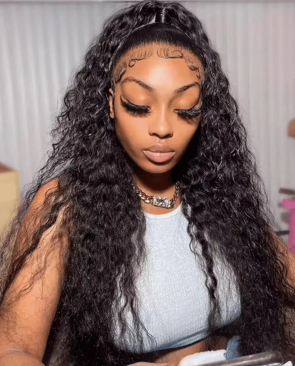 40 46 Inch 13x4 13x6 HD Deep Wave Lace Frontal Wig Brazilian Loose Water Curly Lace Front Human Hair Wigs For Women 300% Density