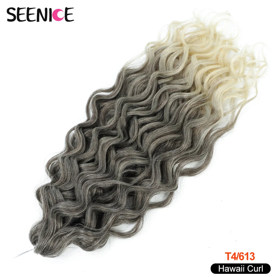18 24“Synthetic Deep Wavy Twist Crochet Hair Afro Curls Water Wave Crochet Braids Ombre Brown Braiding Hair Extensions For Women