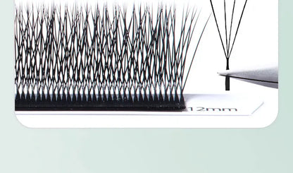 DeceMars V-shaped 4D eyelash extensions Matte Black 12 Rows/Tray for Makeup