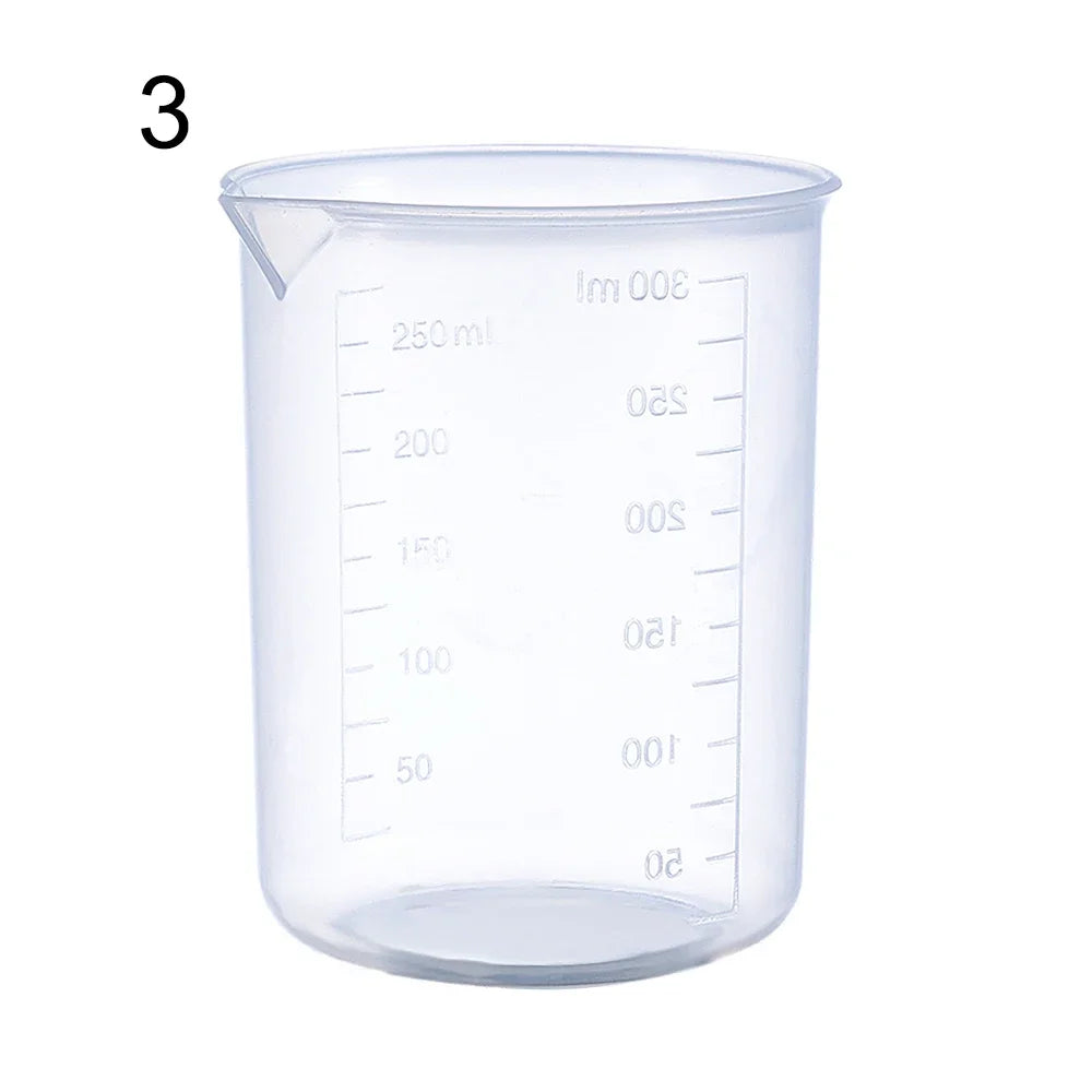 Measuring Cup Transparent Plastic Laboratory Beaker Graduated Liquid Jug Cup Kitchen Baking Cooking Measurement Scale Container