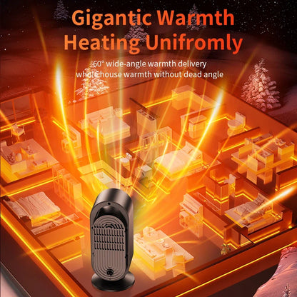 1000W Portable Heater Mini Electric Heater Room Space Heater Warm Heating Hot Fans Desktop Tilting Power-off Office Mute Heater