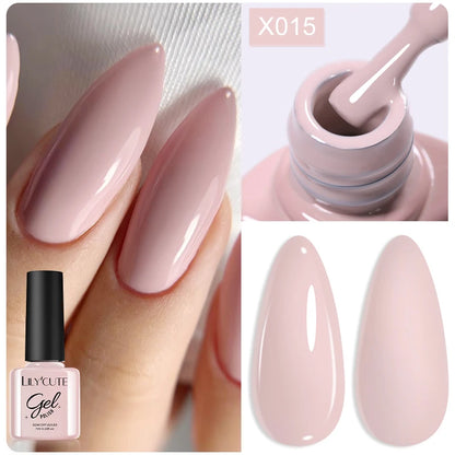 LILYCUTE Ancora Red Autumn Winter Gel Nail Polish Semi Permanent Soak Off UV LED Gel Varnish Manicure Nail Supplies