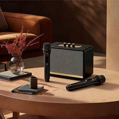Karaoke wireless Bluetooth microphone and sound system all-in-one portable outdoor family KTV vintage speaker