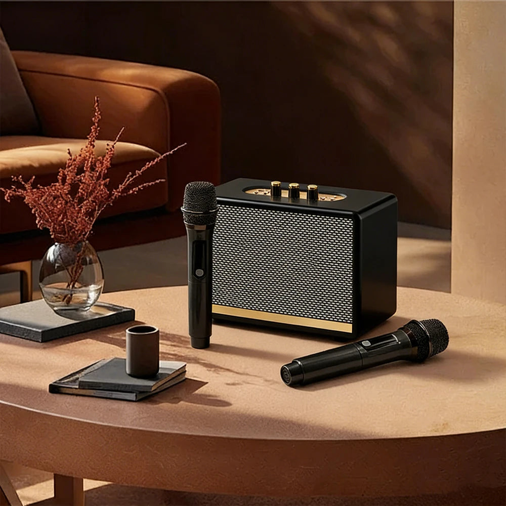 Karaoke wireless Bluetooth microphone and sound system all-in-one portable outdoor family KTV vintage speaker