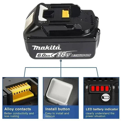 Original Makita 6Ah/5Ah for Makita 18V Battery BL1830B BL1850B BL1850 BL1840 BL1860 BL1815 Replacement Lithium Battery
