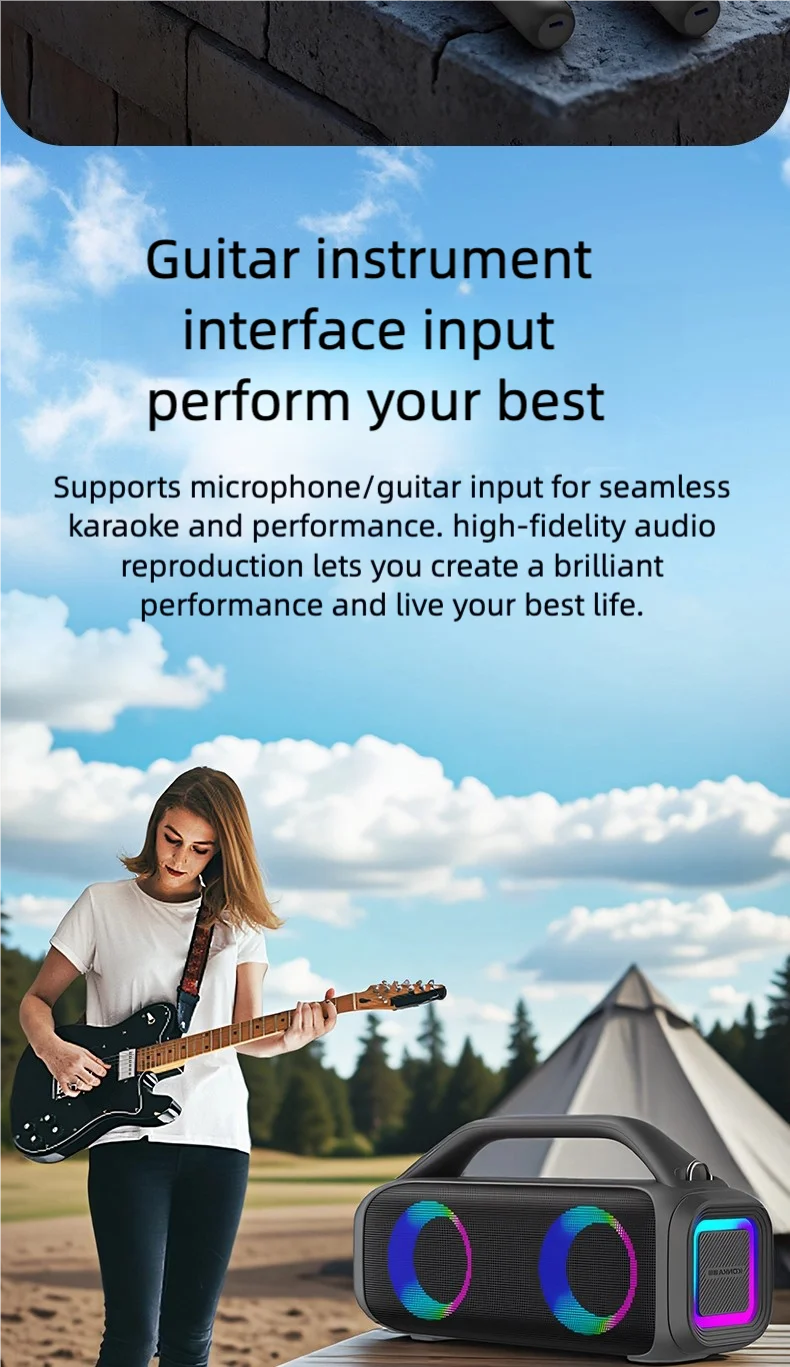 Karaoke Machine for Adults, Portable Bluetooth Speaker with 2 Wireless Microphones, Portable PA System with Disco Lights