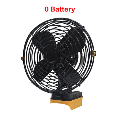 6 Inches Camping Fan 10000/20000mAh Outdoor Fishing Wireless Desktop Portable Metal Fan Strong Wind Fan FIt Dewalt 18V Battery
