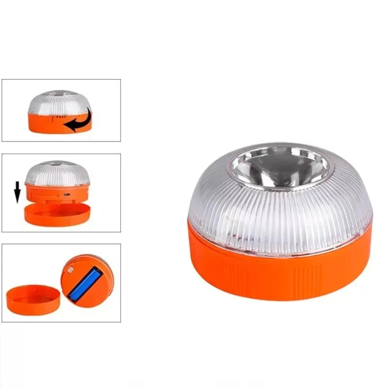 Car Emergency Beacon Light USB Rechargeable Magnetic Induction Auto Strobe Flashing Warning Light Help Flash Safety Signal Lamp